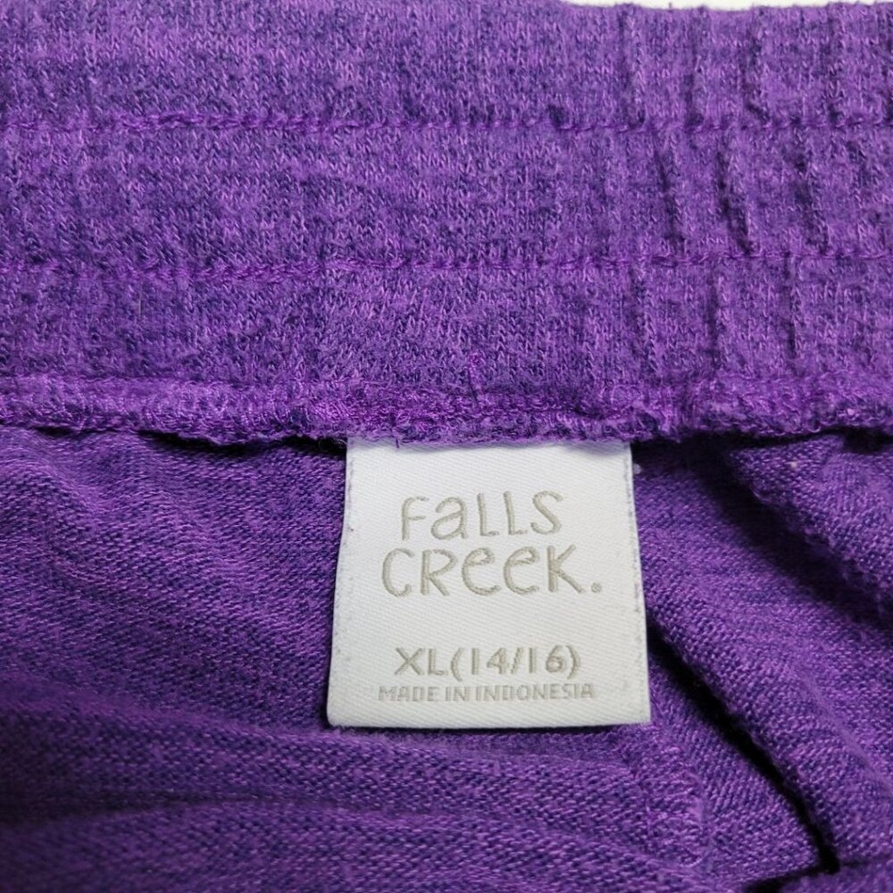 Falls Creek Girls Pants Purple Halloween Stretch Waist Size XL 14 16 - Picture 4 of 6
